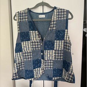 Denim Patchwork Vest